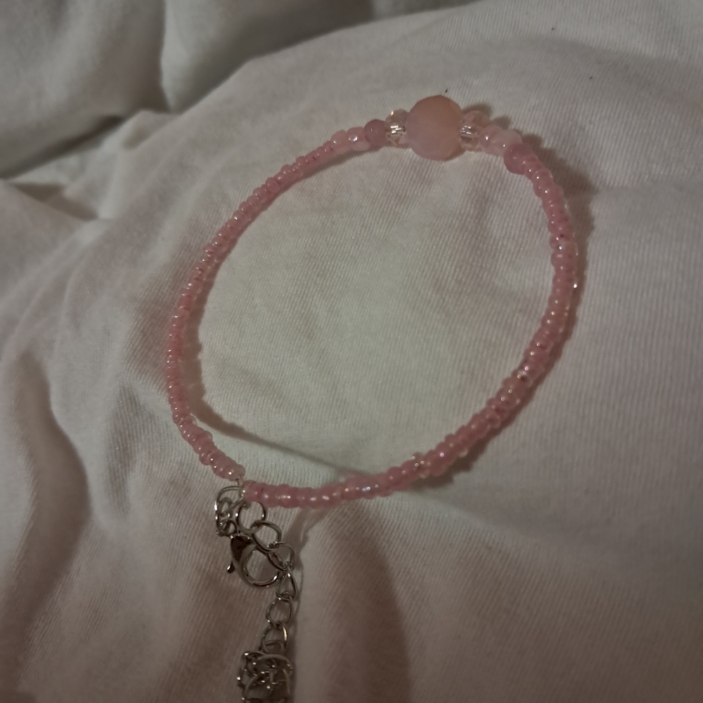 Handmade Elegant Pink Beaded Bracelet